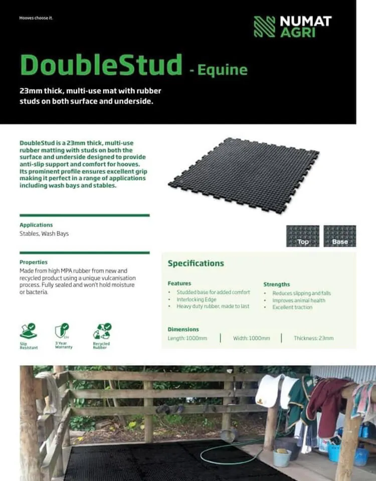 NUMAT DoubleStud equine mat brochure